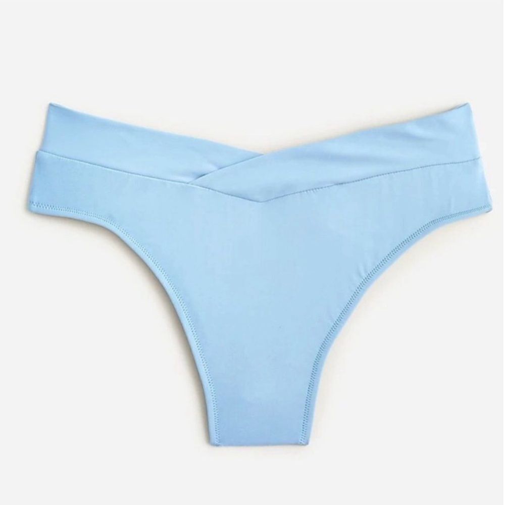 J Crew Blue Mist Crossover Cheeky Bikini Bottom Sz 2X NWT